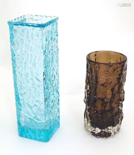 Retro Glass : A Whitefriars brown bark glass vase,…