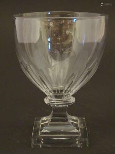 Drinking glass : A 19thC rummer on squared pedesta…