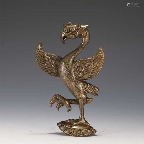 A Gilt Bronze Mythical Beast Decoration