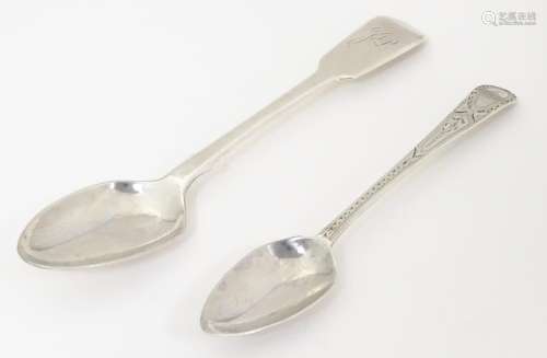 A silver bright cut teaspoon hallmarked London 179…