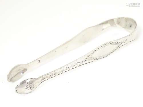 George III Scottish silver sugar tongs with bright…