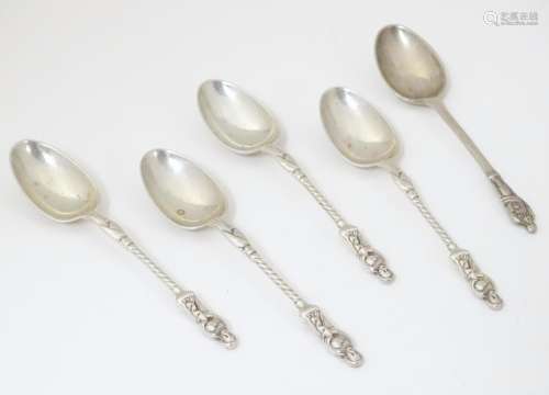 A set of four Victorian silver teaspoons with apos…