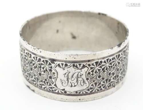 A silver napkin ring hallmarked Chester 1901 maker…