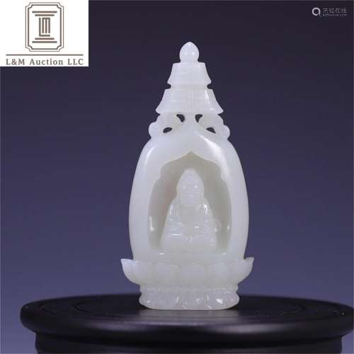 A Chinese Carved Jade Buddha Statue