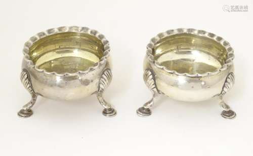 A pair of 18thC silver salts hallmarked London 177…