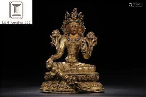 A Chinese Gilt Bronze Buddha Statue