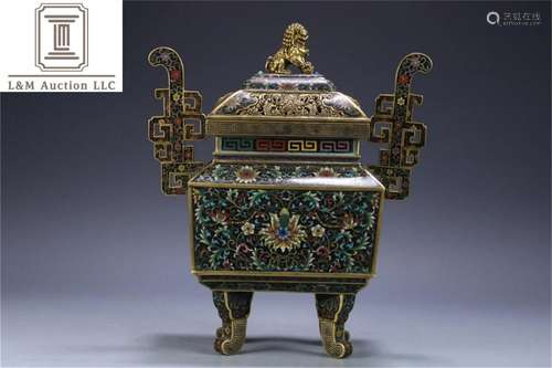 A Chinese Cloisonne Flower Incense Burner