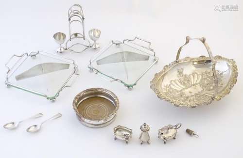 Assorted silver plated wares to include cake baske…