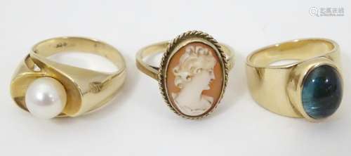 Three various 9ct gold dress rings to include one …