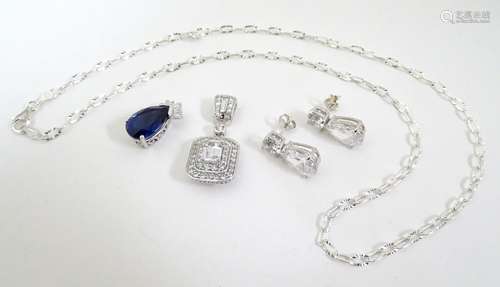 Assorted silver jewellery comprising pendants earr…