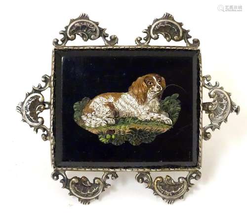 A 19thC Italian micromosiac brooch depicting a rec…