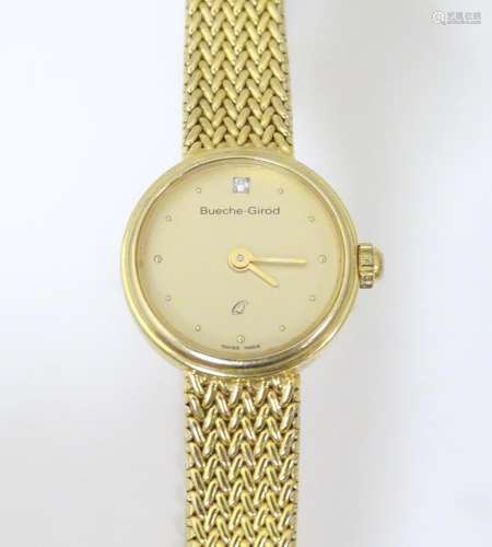 A 9ct gold cased ladies Bueche-Girod wrist watch w…