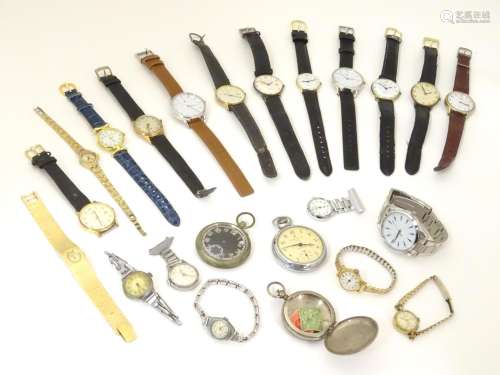 A large quantity of assorted wrist and pocket watc…