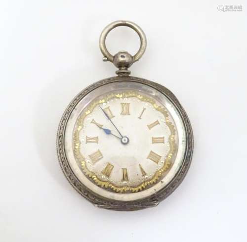 A Continental .800 silver cased pocket watch with …