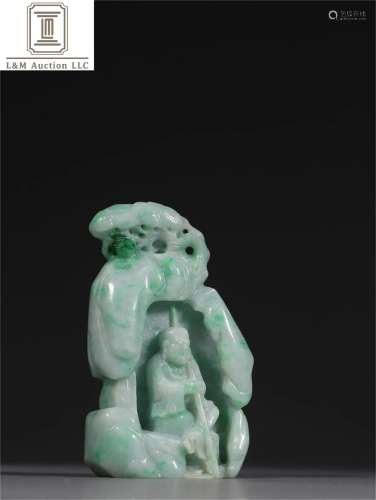 A Chinese Carved Jadeite Arhat Statue