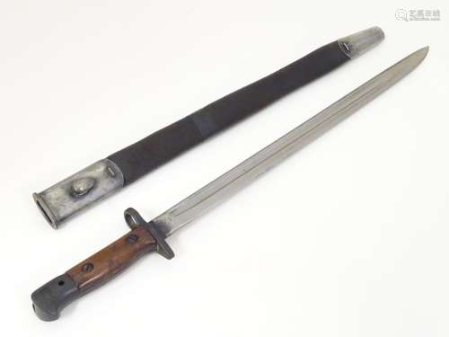 Militaria: a Lee Enfield pattern 1907 Mark I sword…