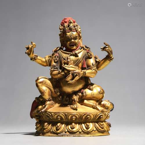 Gilt Copper Bodied Statue of Four-Armed Vajra