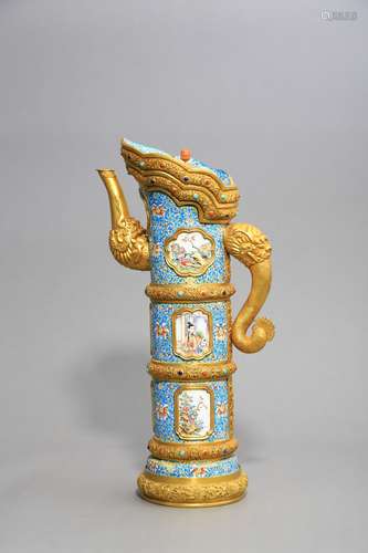 Gilt Copper Bodied Enamel Ornament