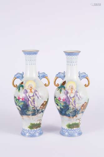 Famille Rose Vases