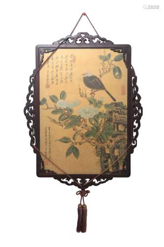 Painting: Flowers and Birds by Zhang Daqian（with frame）