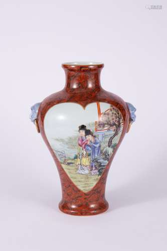 Famille Rose Zun Vessel