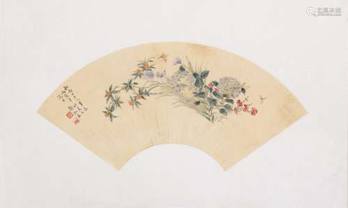 Paper Fan Painting by Pan Jingshu