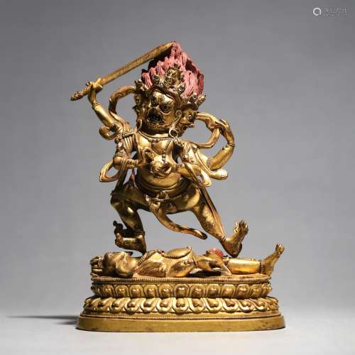 Gilt Copper Statue of Palden Lhamo