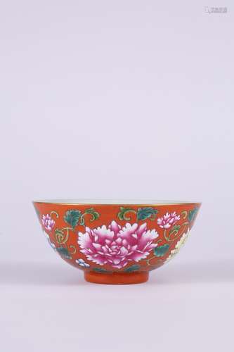 Enamel Bowl on Red Ground