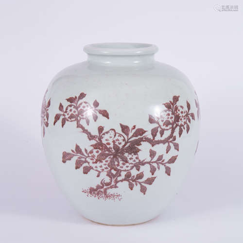 A Copper Red Glaze Sanduo Jar