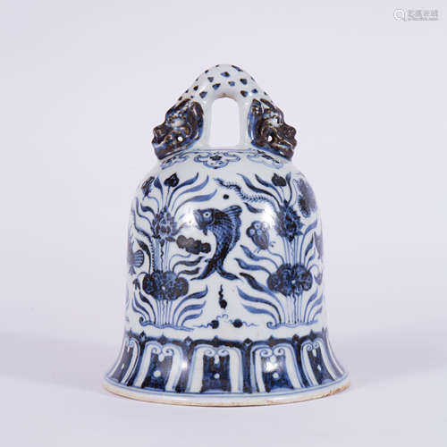 A Blue and White Fish and Algae Bell