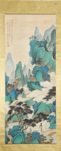 A Chinese Landscape Painting Scroll, Huang Shanshou Mark