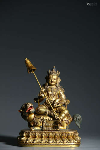 A Gilt Bronze Figure of Yellow Jambhala