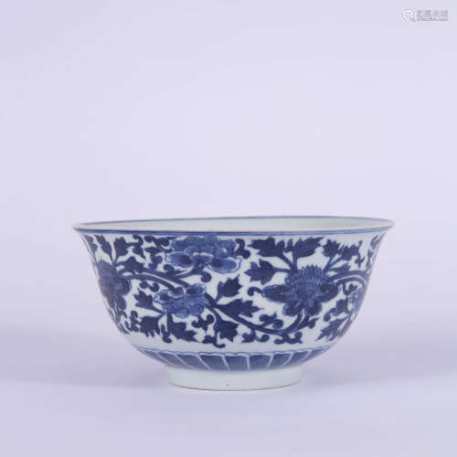 A Blue and White Flower Bowl