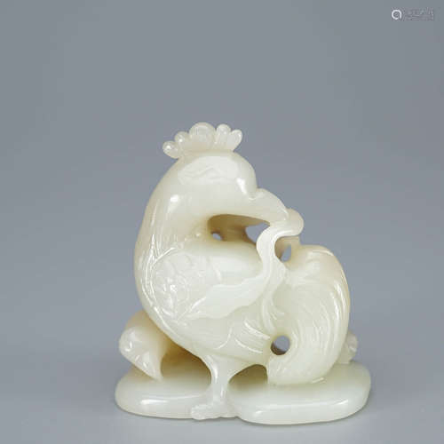 A Carved Chinese Jade Phoenix-Bird