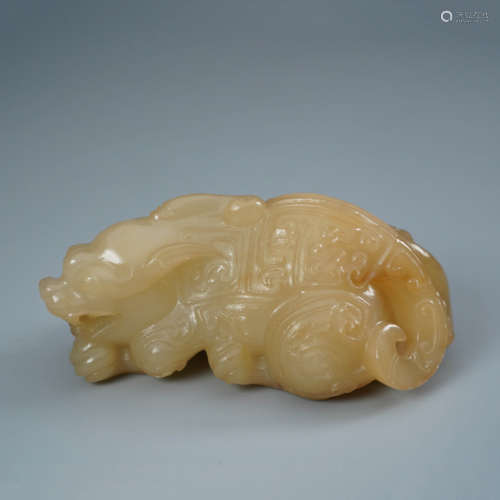 A Carved Jade Mythical Beast