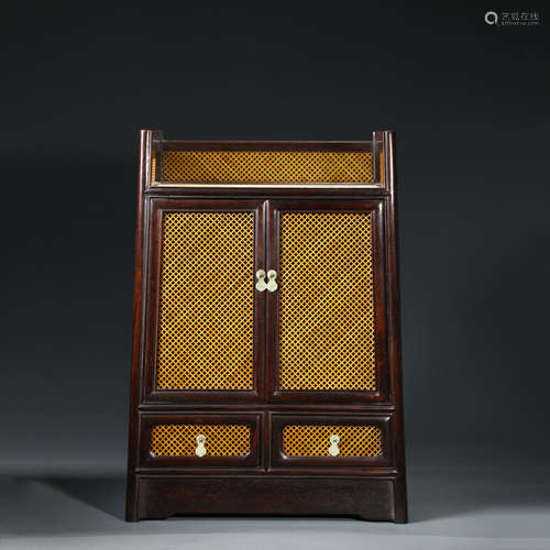 A Carved Sandalwood Cabinet