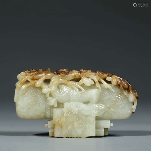 A Carved White Jade Ornament