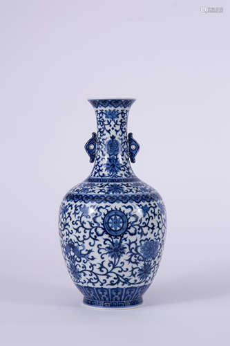 A Blue and White Eight Treasures Vase