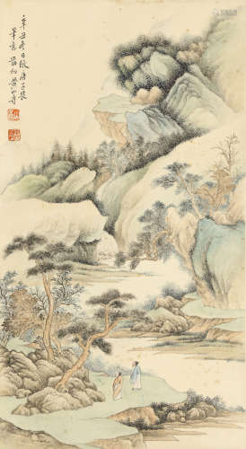 A Chinese Landscape Painting Scroll, Huang Shanshou Mark