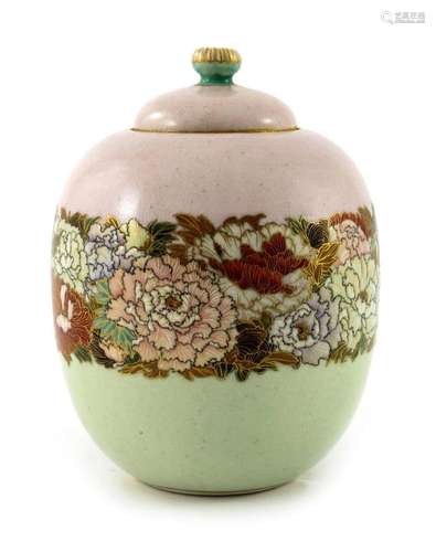 A Japanese satsuma ware miniature lidded