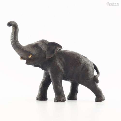 A Japanese bronze figure for an elephant