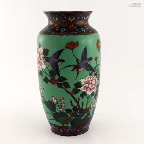 A Japanese cloisonne vase, Meiji, should