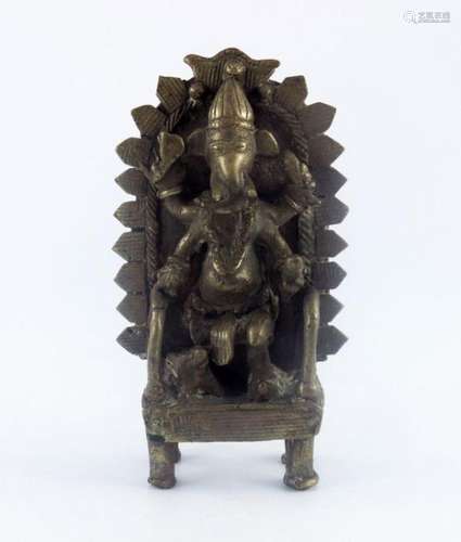 An Indian cast brass figure of a four ar