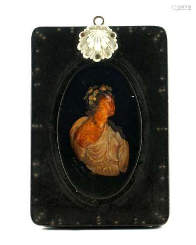 A 19th Century cast wax portrait profile