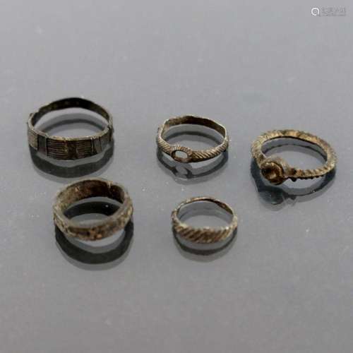 A mixed group of finger rings, 13th to 1