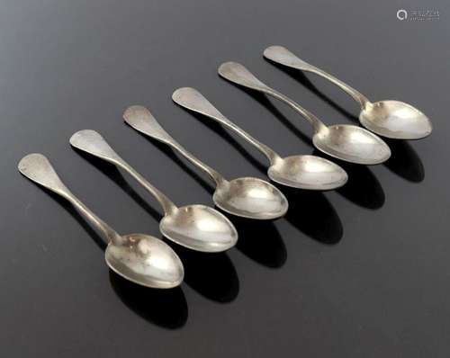 A set of six French 19th century pewter