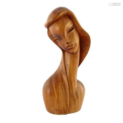 A Mid 20th Century carved monkeypod wood