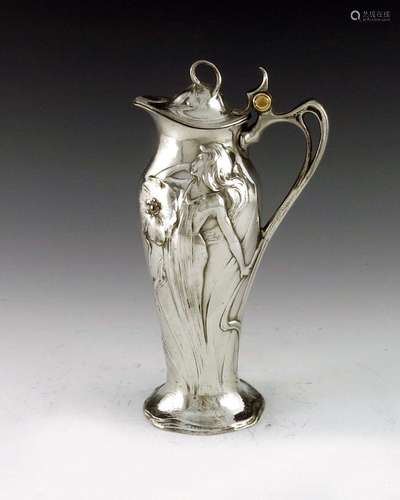 WMF, a Jugendstil silver plated jug, inv