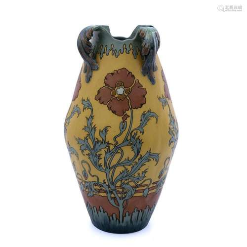 A Mettlach Art Nouveau stoneware baluste