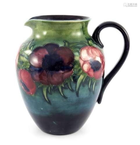 Walter Moorcroft, an Anemone jug, circa